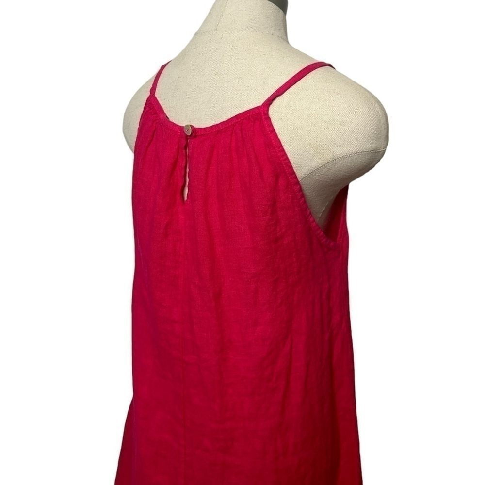 Lungo L'arno Women's Pink Linen Dress Made In Italy Summer Beach Casual Small - Picture 5 of 13